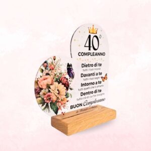 Targa a cuore con base in legno