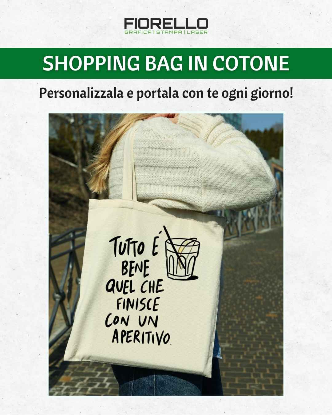 Borsa shopper in cotone - immagine 3