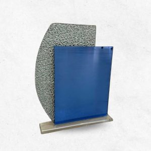 Targa verticale con base in vetro 28×22
