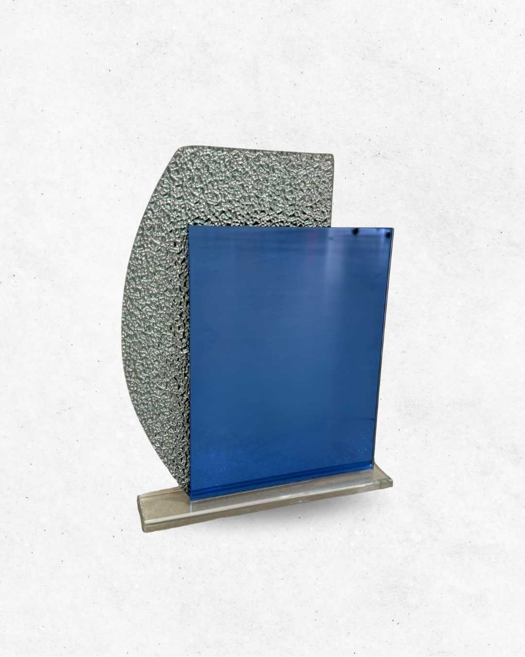 Targa verticale con base in vetro 28x22