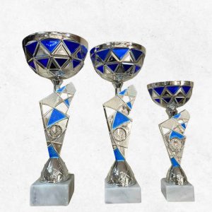 Tris di coppe Prisma Azzurro
