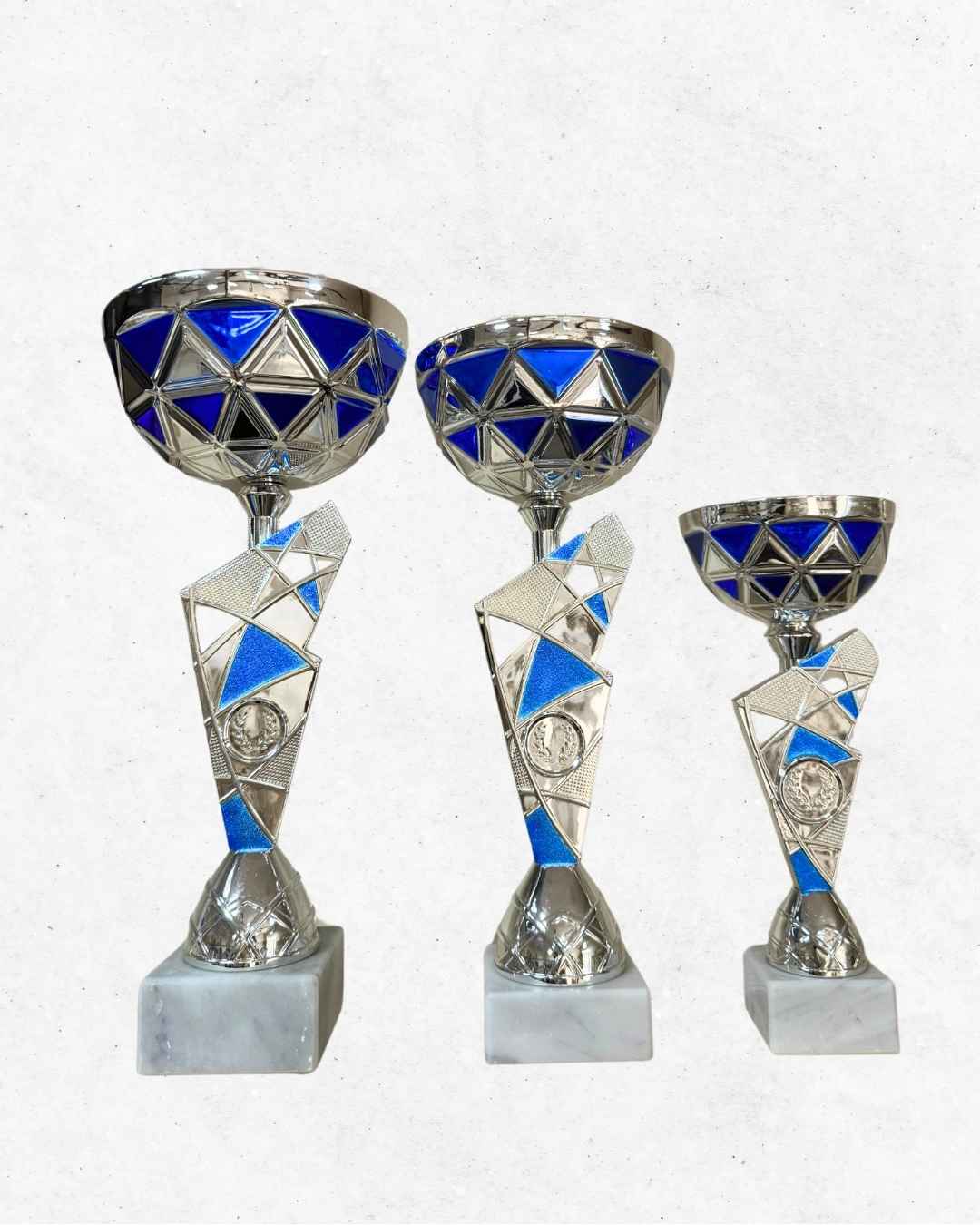 Tris di coppe Prisma Azzurro