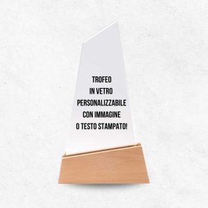 Trofeo in vetro personalizzabile