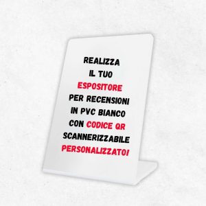 Espositore per Recensioni in PVC bianco